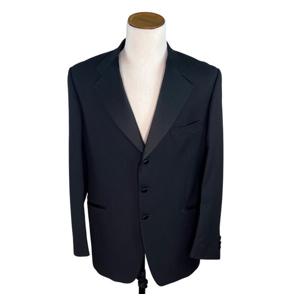 Vito Rufolo Mens Black Wool Super 120s 2 - Piece Tuxedo Suit Made In Italy - Picture 1 of 12